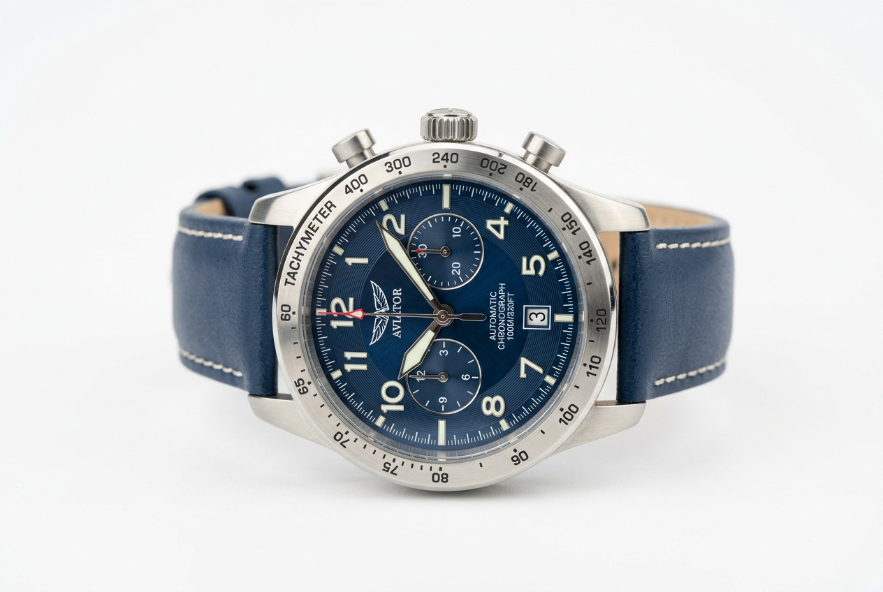 Aviator Chronograph - relógio cronógrafo com mostrador azul